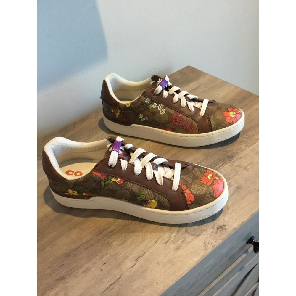 Coach Sneakers w/Xiusika Lazy Lace Shoelaces No Tie Shoelaces Size 8M NWOT - Picture 5 of 7